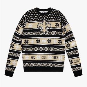 New Orlean’s Saints Ugly Christmas Sweater NEW XXL Gold Black FOCO NFL Football